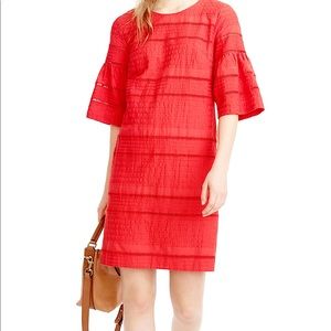 J Crew holiday red eyelet dress lace dress 0P